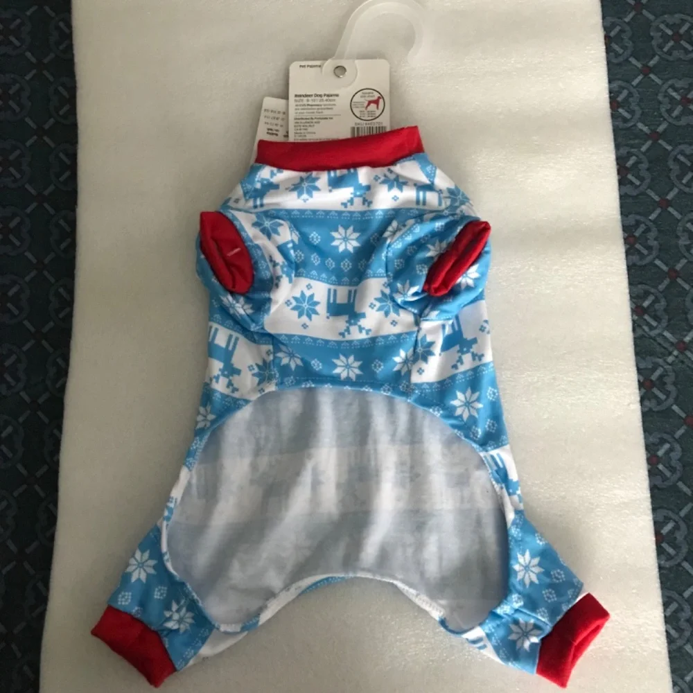 Pet Central Reindeer Dog Pajama NEW Size S-10”/25.40cm
